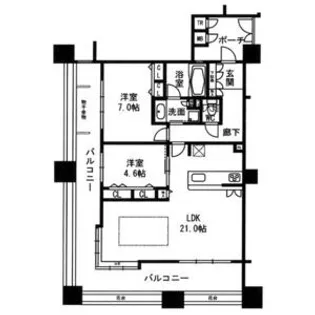 ディークラディア泉大津【1102号室】の間取り