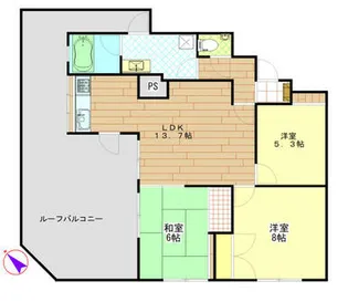 レジデンス西千葉ウエスト【512号室】の間取り