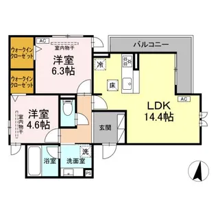 グランボヌール【1階】の間取り