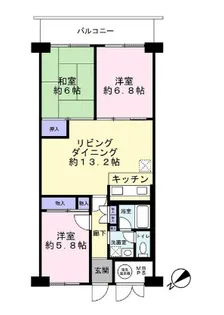 ソレイユ鷹の台C棟【310号室】の間取り
