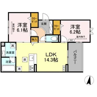 グランボヌール【1階】の間取り