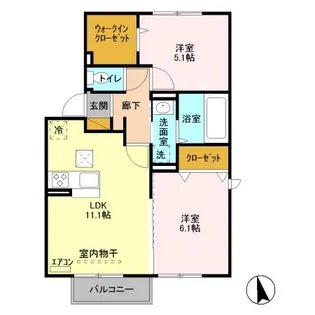 ゼピュロス学園の森 N【1階】の間取り