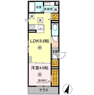 レーヴ・ウェル松代【1階】の間取り
