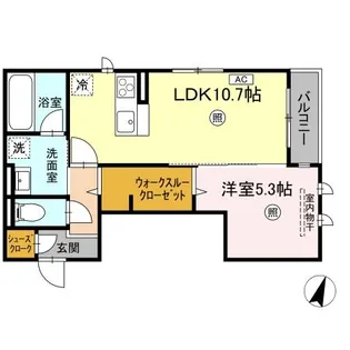 レーヴ・ウェル松代【2階】の間取り