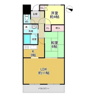 シュロス中之庭【2階】の間取り