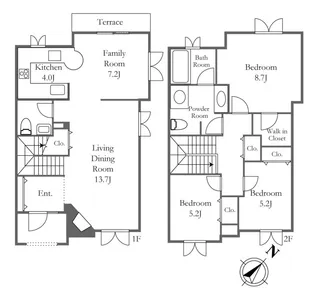 荻窪グリーンヴィレッジ B棟【2号室】の間取り