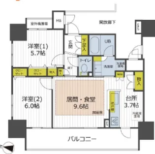 ポレスターステーションシティ草加【1401号室】の間取り