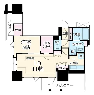 プラウドタワー名駅【15階】の間取り