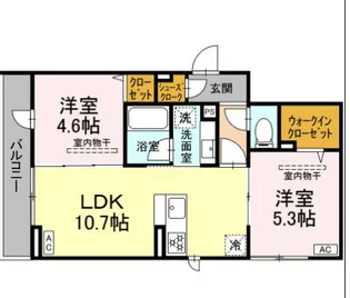 イヴレーア橋本【301号室】の間取り