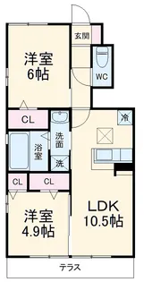 令美の杜【0105号室】の間取り