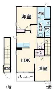 エスポワール忠興【201号室】の間取り