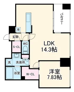 ONE SHINMACHI【11階】の間取り