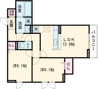 Auspicious House【105号室】の間取り