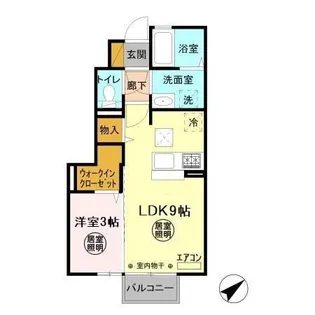 プリムール B【1階】の間取り