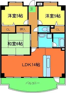 サングレース和泉【502号室】の間取り