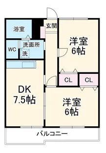 サンシティー上町【206号室】の間取り