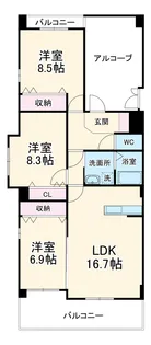 ニューラフィーネ【307号室】の間取り