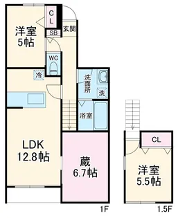 ル・グリ【102号室】の間取り