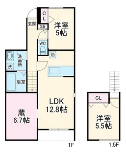 ル・グリ【105号室】の間取り