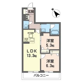 グレース セゾン【02020号室】の間取り