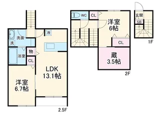 ル・グリ【203号室】の間取り