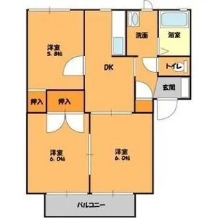 ファミーレD【202号室】の間取り