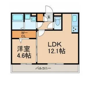 クレアシオン弁天【3階】の間取り