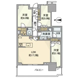幕張ベイパークライズゲートタワー【29階】の間取り