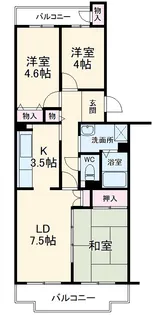 コーポレート相模原富士見【4階】の間取り