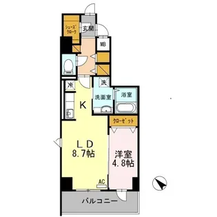 YamazakiSekiyuBLD【09010号室】の間取り