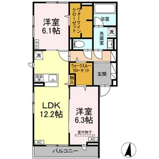 Craspedia【301号室】の間取り