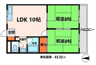 WESTヒルズ門真【3階】の間取り