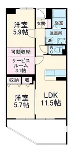 シャトーエミール【2階】の間取り
