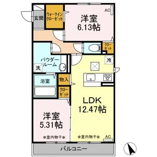 エリタージュ朝倉 North【1階】の間取り