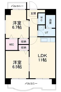 サンライズ八熊【1101号室】の間取り