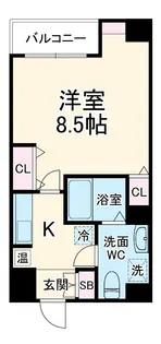 フォース二条城東【2階】の間取り