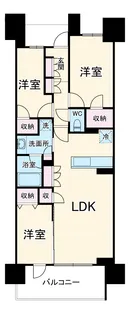 プラウドタワー豊橋 1107号室【1107号室】の間取り