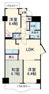 ライオンズマンション片瀬江ノ島【6階】の間取り