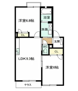 グランコート【102号室】の間取り