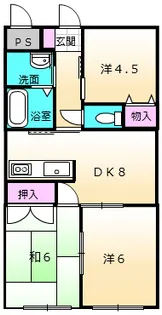 ジョイフルハイツ南林間【405号室】の間取り