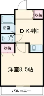 ヒガシハウス北町【608号室】の間取り