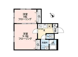 カツラガーデン【402号室】の間取り