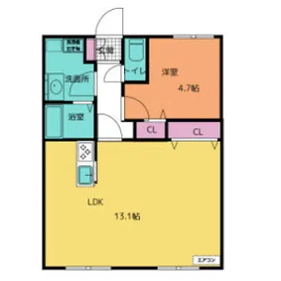エクシブⅢ【2B号室】の間取り