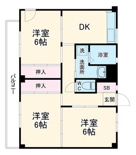 ビレッジハウス亀井野3号棟【3階】の間取り