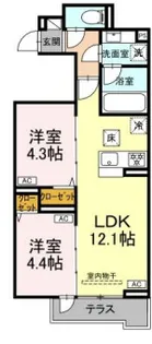 セレスティア谷中【103号室】の間取り