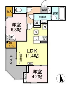 セレスティア谷中【104号室】の間取り