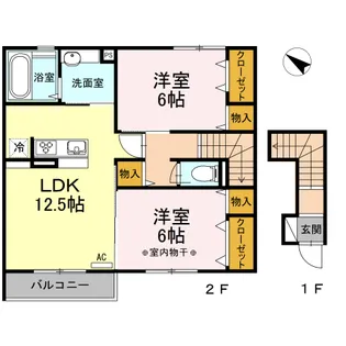 montee amour【203号室】の間取り