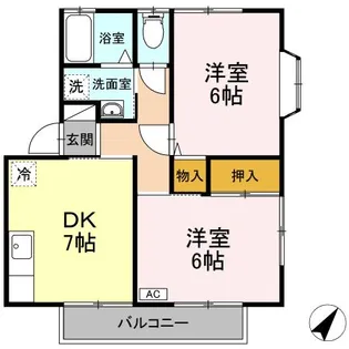 ハイツいのまた【2階】の間取り