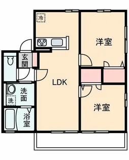 ラ・カーサB【1階】の間取り