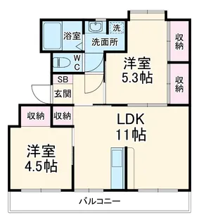 ドリーム佐倉Ⅰ棟【2階】の間取り